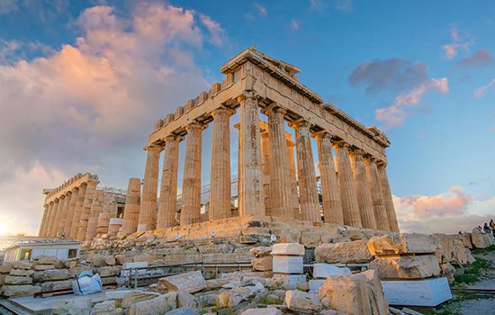 Tempel des Parthenon auf dem Akropolis-Hügel, Athen, Griechenland
